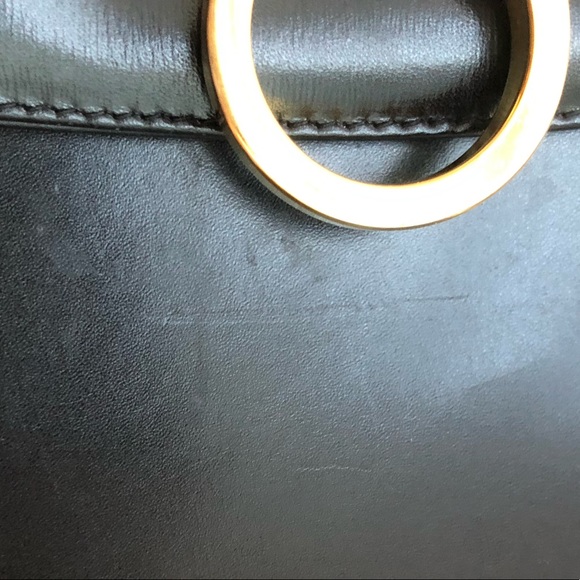 Authentic Salvatore Ferragamo Gancini Leather Bag, Black - Picture 12 of 14